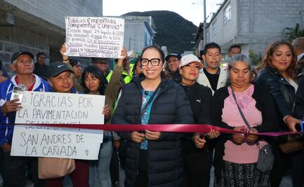 En un año transforman La Negra, en la Sierra de Guadalupe, con agua por la red y pavimentación