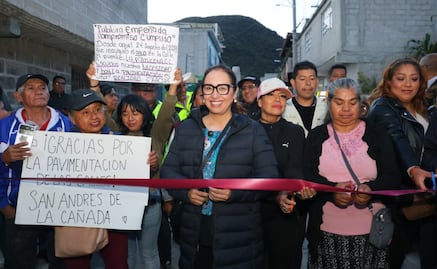 En un año transforman La Negra, en la Sierra de Guadalupe, con agua por la red y pavimentación