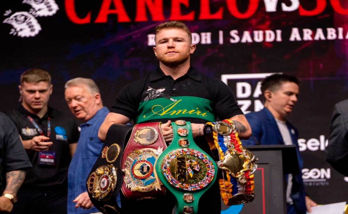 El Canelo Álvarez ha obtenido los cinturones de la Asociación Mundial de Boxeo (AMB), el Consejo Mundial de Boxeo (CMB) y la Organización Mundial de Boxeo (OMB). Foto: @MetropoliHoy / X