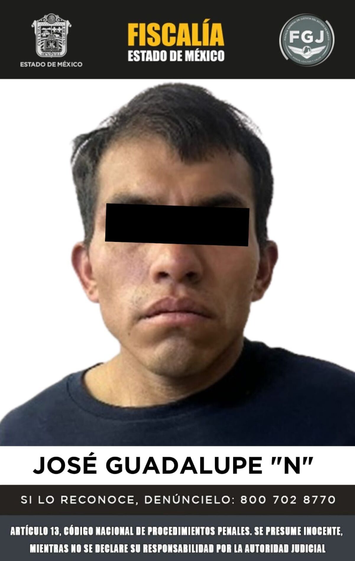 El 4 de octubre pasado fue arrestado Misael “N”, alias “El Chino”, por su probable participación en el crimen del jefe policiaco. Foto: especial