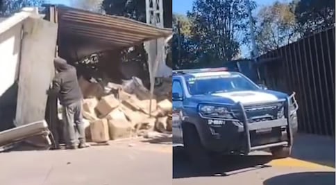 ¡Tráilerazo en la Toluca-Naucalpan! Vuelca pesada unidad y derriba poste