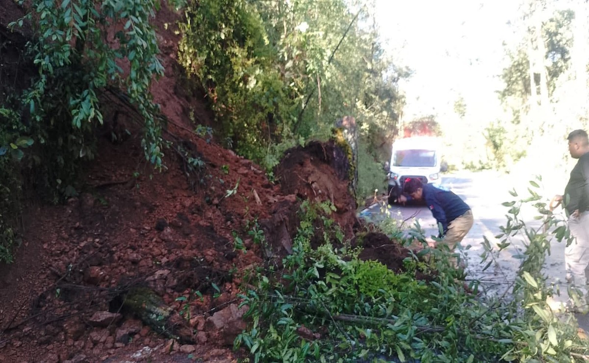 Lluvias provocan deslaves en vialidades que conducen al municipio de Ocuilan