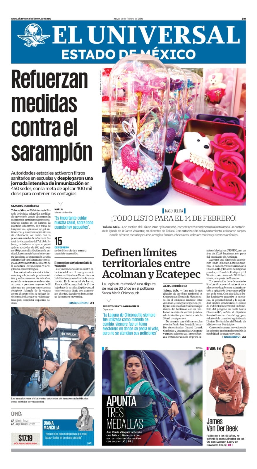 Portada 12 de febrero de 2026