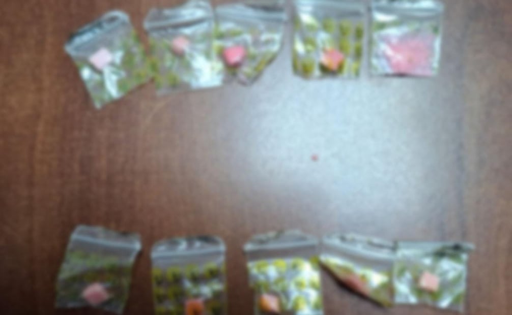 Durante la inspección fueron encontradas 10 bolsas con presunta cocaína en modalidad de piedra. Foto especial