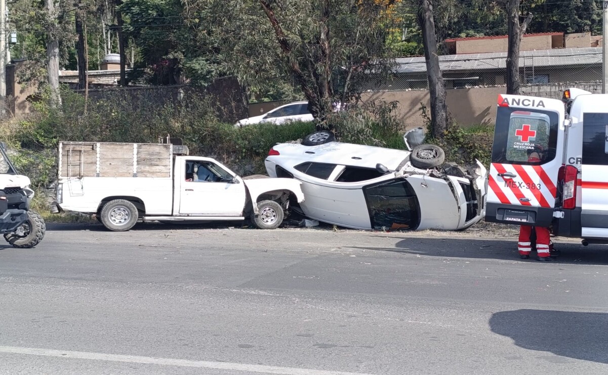 Metepec: Carambola deja tres lesionados en la Toluca-Tenango del Valle