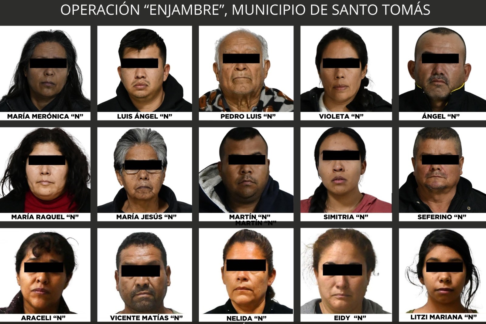 15 presuntos cómplices del alcalde prófugo de Santo Tomás de los Plátanos fueron detenidos durante la Operación Enjambre, un operativo coordinado para desarticular una red de protección. Foto Especial