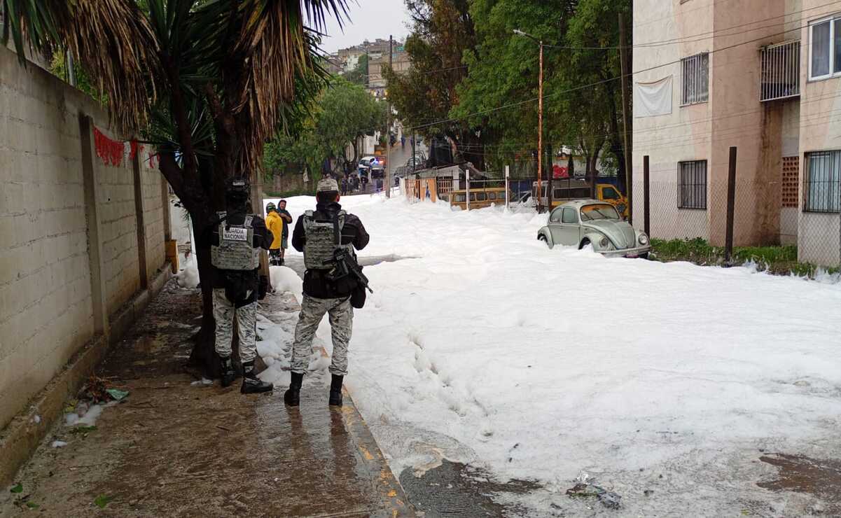 La espuma en Nueva San Rafael fue causa de la contaminación y presión del agua / Foto Especial