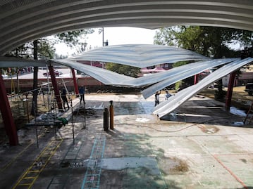 Tromba en Teotihuacán deja 20 inmuebles dañados; avanza retiro de estructuras dañadas