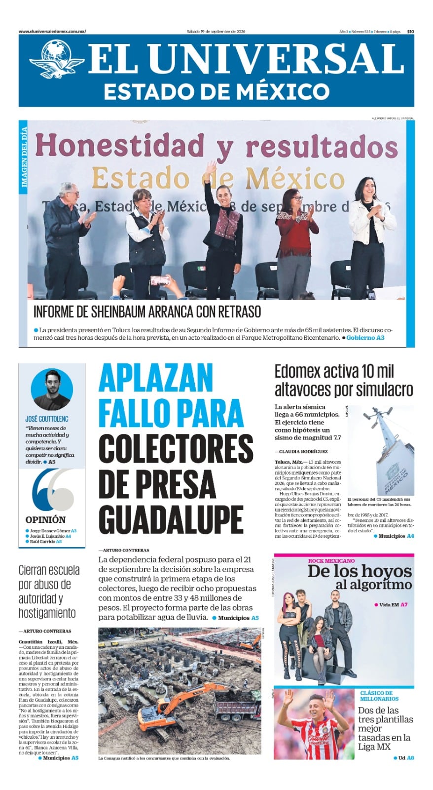 Portada del 19 de septiembre de 2026