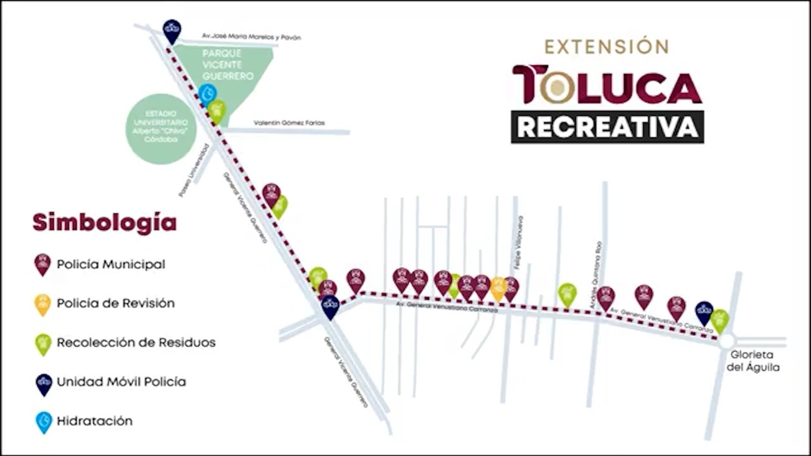 Nueva ruta del Paseo Dominical en Toluca. Foto: Especial