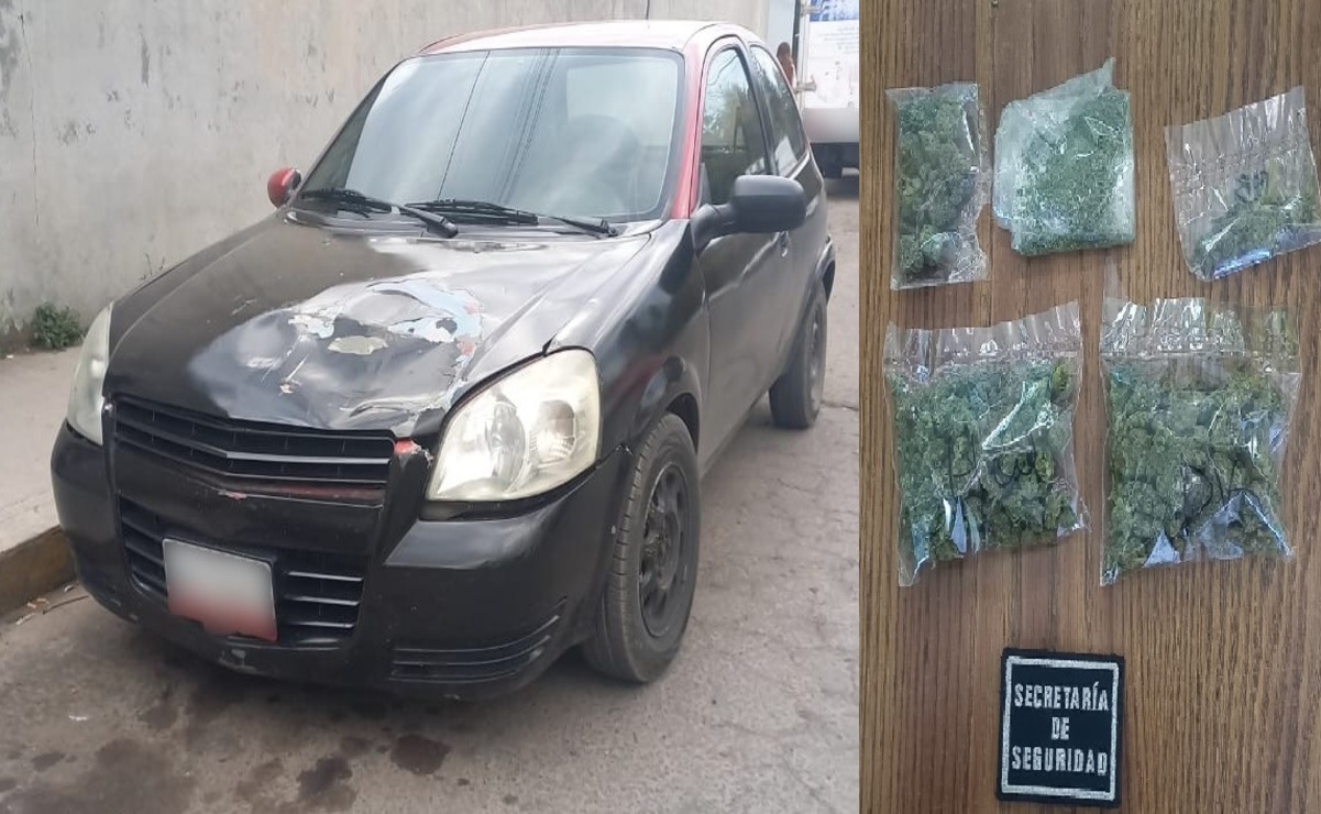 Los sujetos viajaban en un vehículo con posesión de marihuana. Foto: Especial