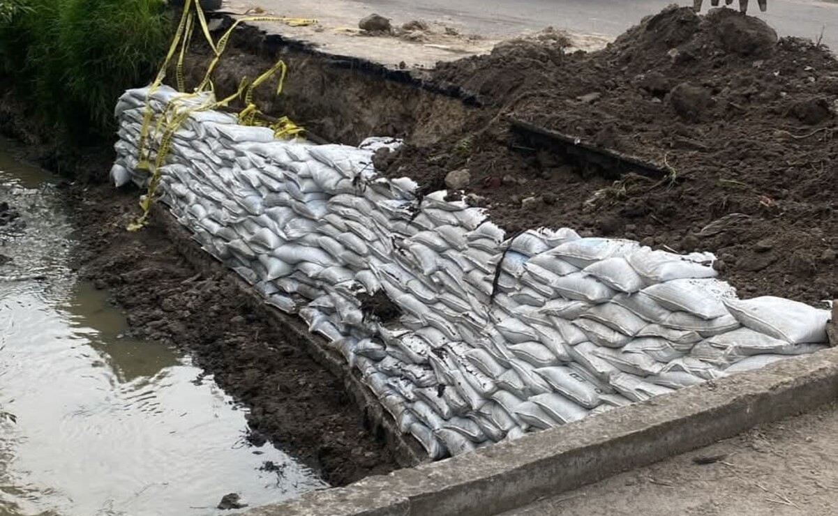 Se realizaron trabajos de reforzamiento en un tramo del río Verdiguel / Foto Especial