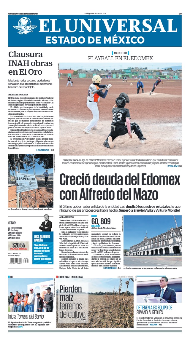 Portada Edomex 2 de marzo 2025