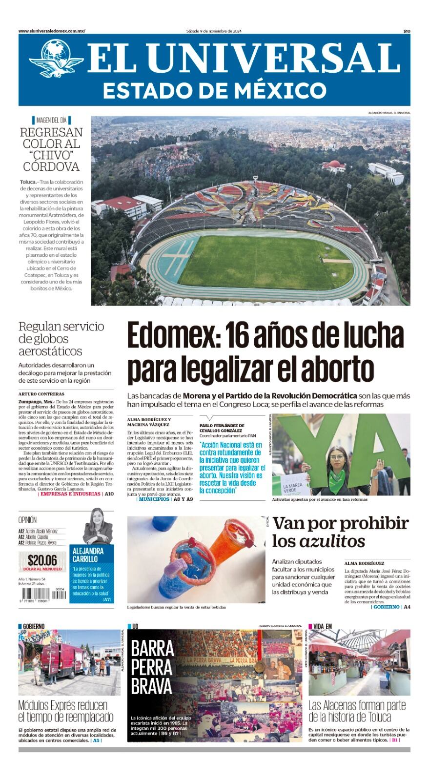 Portadas 9 de noviembre del 2024
