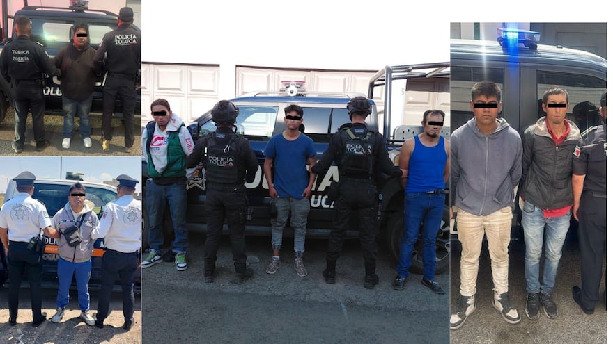 Detienen a siete presuntamente vinculados al robo de vehículos en Toluca 