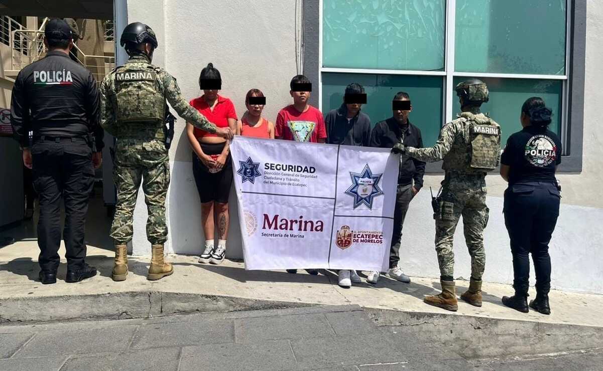Detienen a cinco por extorsión en Ecatepec, dos exigían dinero a comerciante