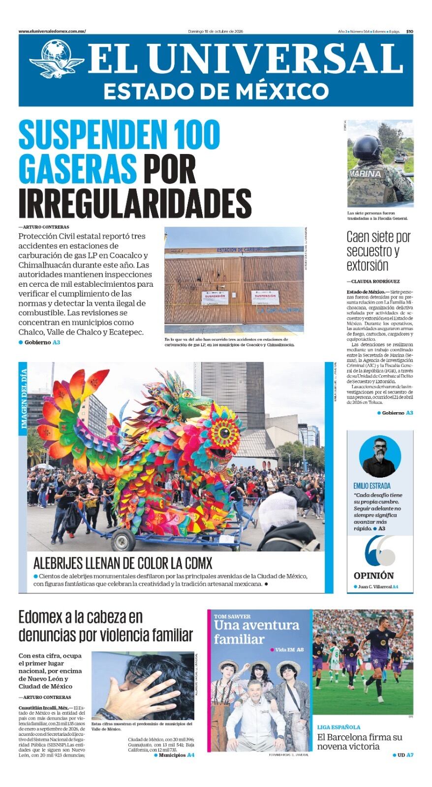 Portada del 18 de octubre