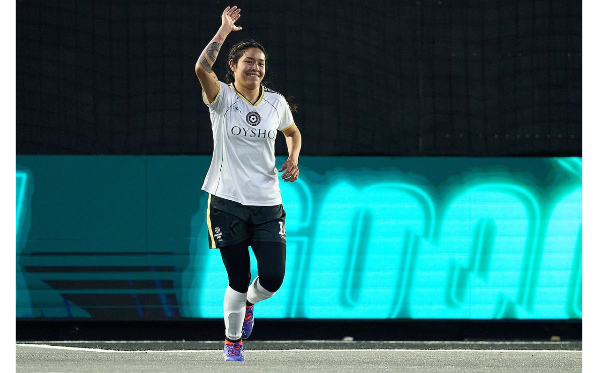 En acción: Dana Yissel García en la Queens League Oysho Americas / Foto: Especial