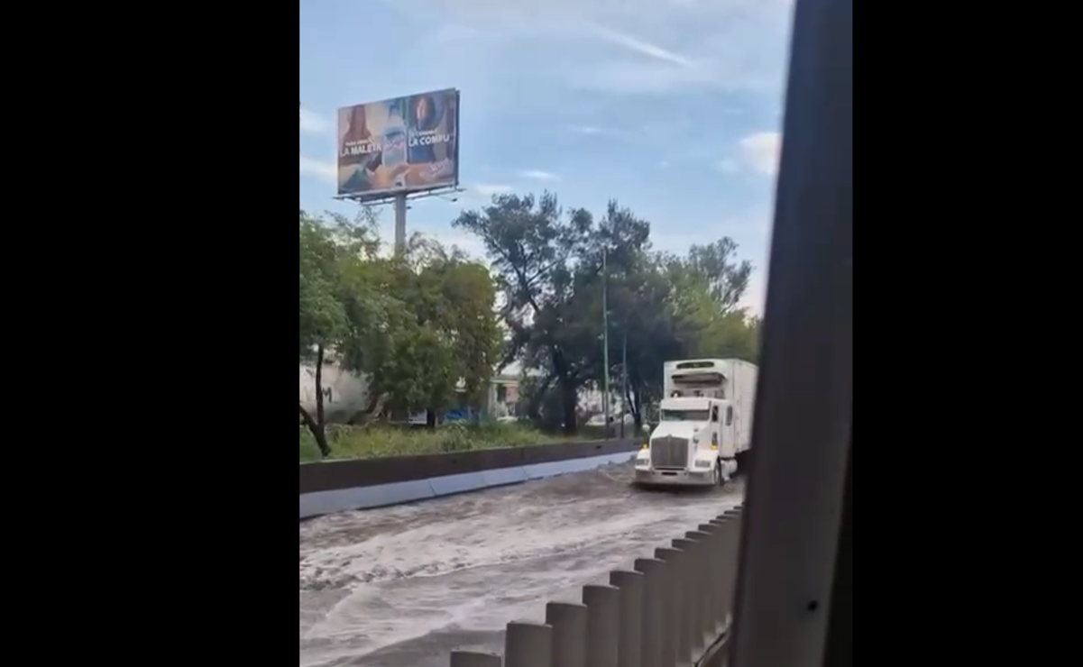 Video: Caos vial en la México-Querétaro por inundaciones tras intensa lluvia