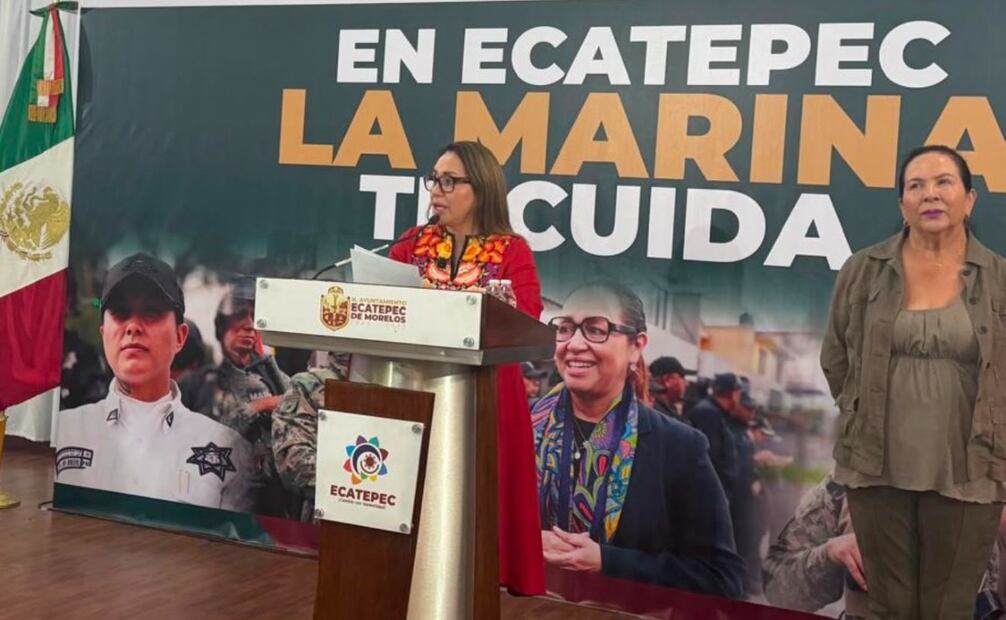 Azucena Cisneros Coss, alcaldesa de Ecatepec, informó sobre la reducción de más del 42% en delitos de alto impacto registrada en un año y ocho meses. Foto Emilio Fernández/ El Universal