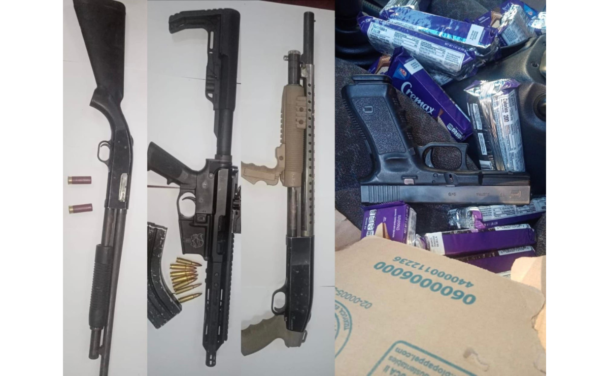 En la unidad encontraron un arma de fuego tipo fusil con cargador y 7 cartuchos útiles Foto: Especial