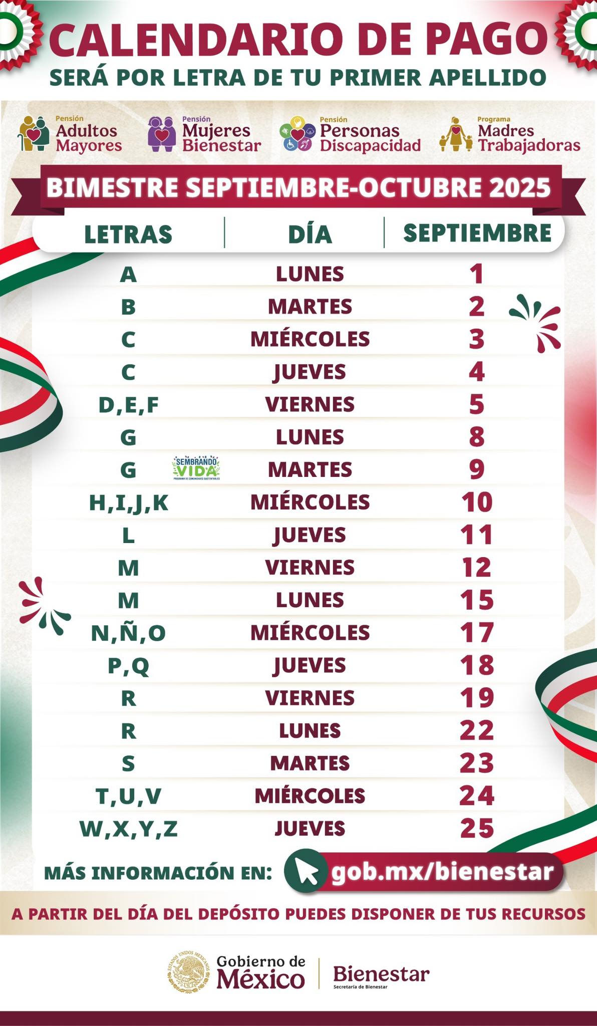 Calendario de pagos / Foto Especial