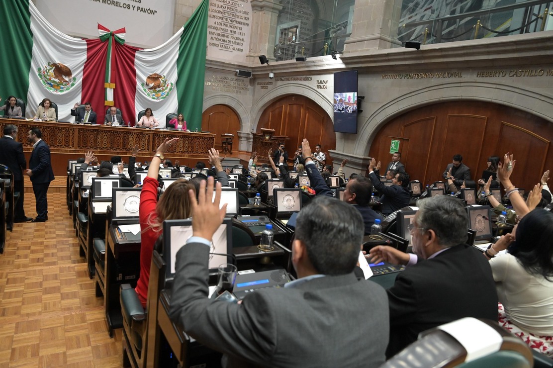 Con 52 votos a favor, dos abstenciones y 18 en contra, el Congreso del Estado de México emitió la Convocatoria Pública para integrar los listados de las personas candidatas a la Elección Judicial. / Foto Especial