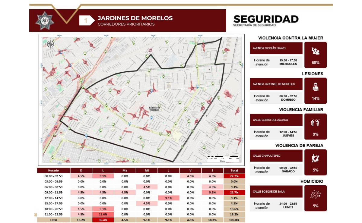 ¡Mapa del Horror! Revelan las 110 colonias más peligrosas para mujeres en Edomex