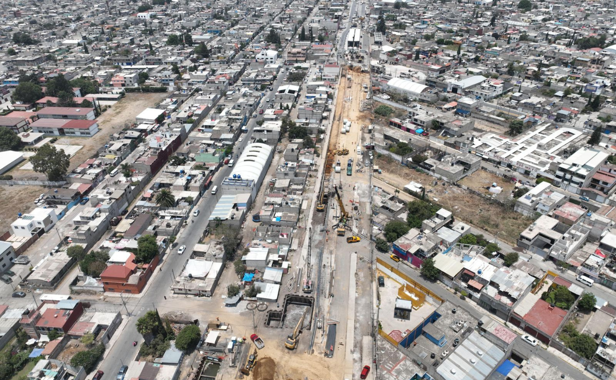 La construcción del Colector Tejones, aunque vital para evitar inundaciones, impactará la puesta en marcha de algunas estaciones del nuevo Trolebús en Chalco. Foto: Especial