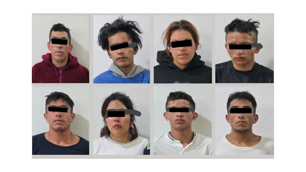 Detienen a ocho personas en Coyotepec; presunto integrante de célula delictiva entre los capturados