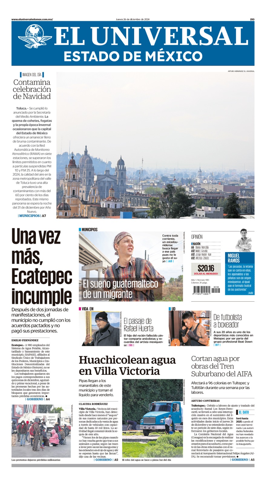 Portada del 26 de diciembre del 2024