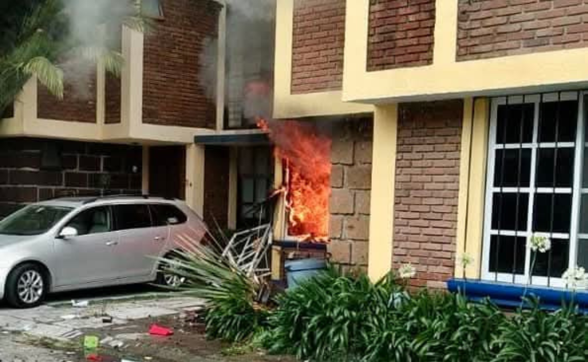 Una vivienda en San Lorenzo Tepaltitlán, Toluca, resultó dañada tras una fuerte explosión por acumulación de gas. Foto: Especial