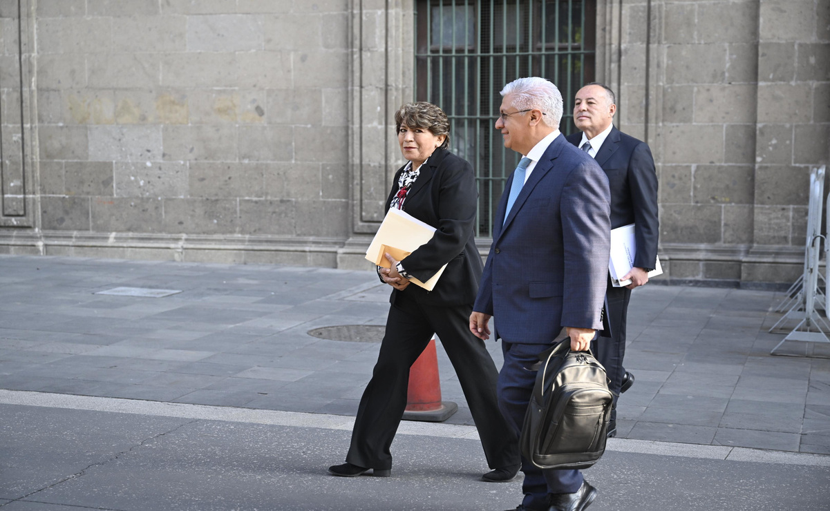 Delfina Gómez acudió a la reunión del gabinete de seguridad encabezada por la presidenta Claudia Sheinbaum. Foto: Especial