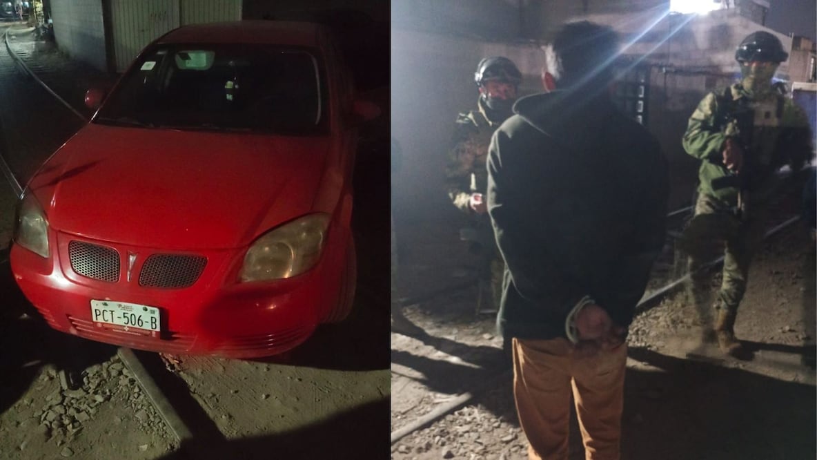 El automóvil Pontiac G5 donde los delincuentes mantenían cautiva a la víctima bajo amenazas. Foto Especial