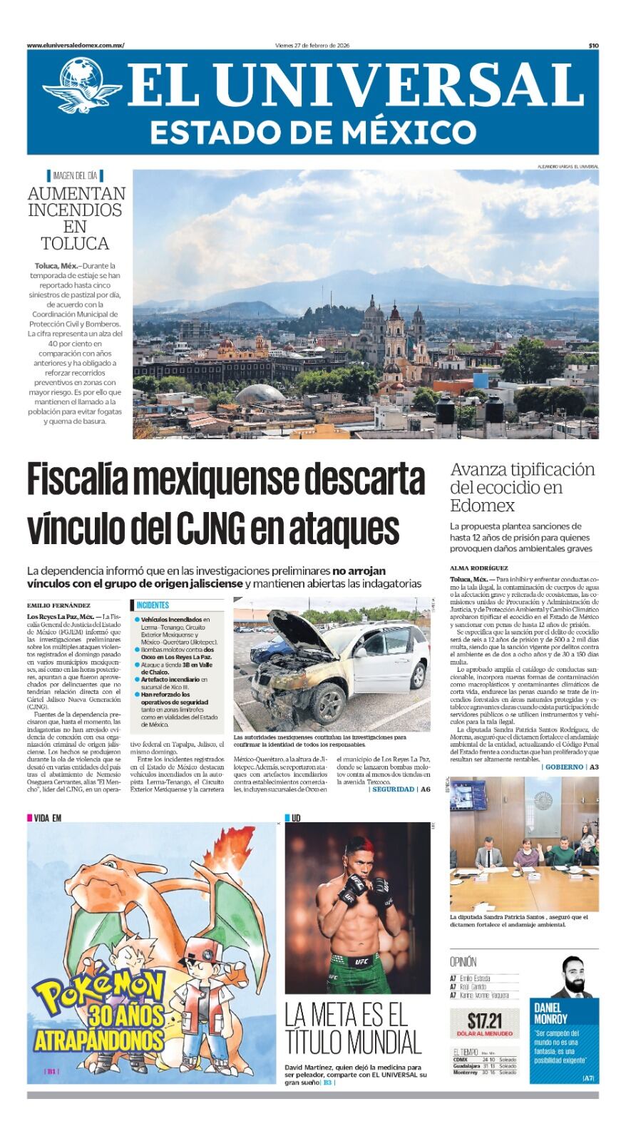 Portada 27 de febrero de 2026