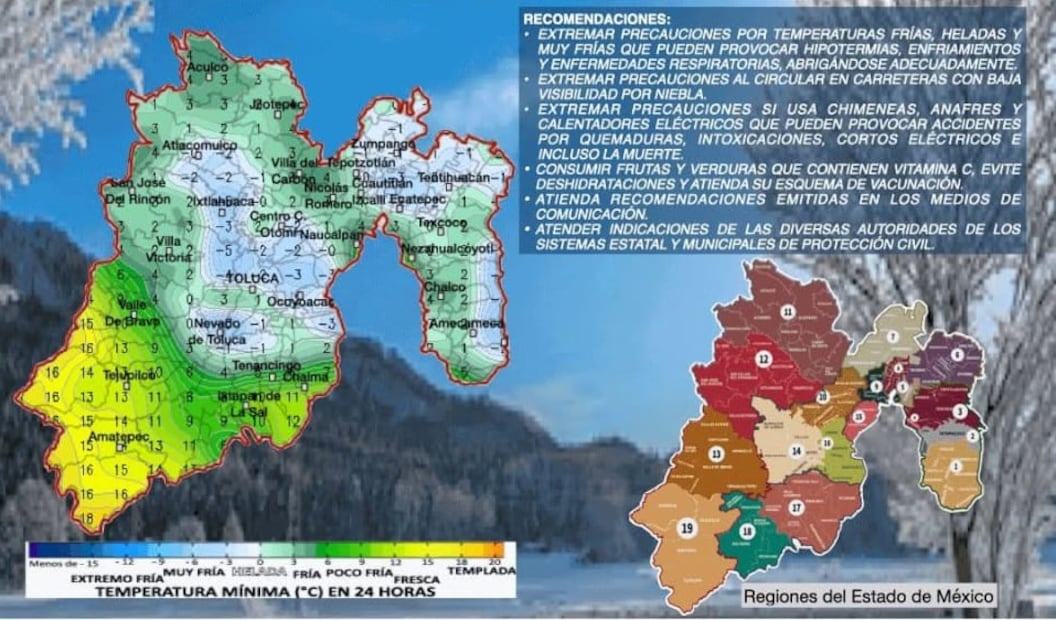 Municipios de la zona alta, como Zinacantepec y Amecameca, enfrentarán el periodo más crítico de heladas esta madrugada. Foto Especial