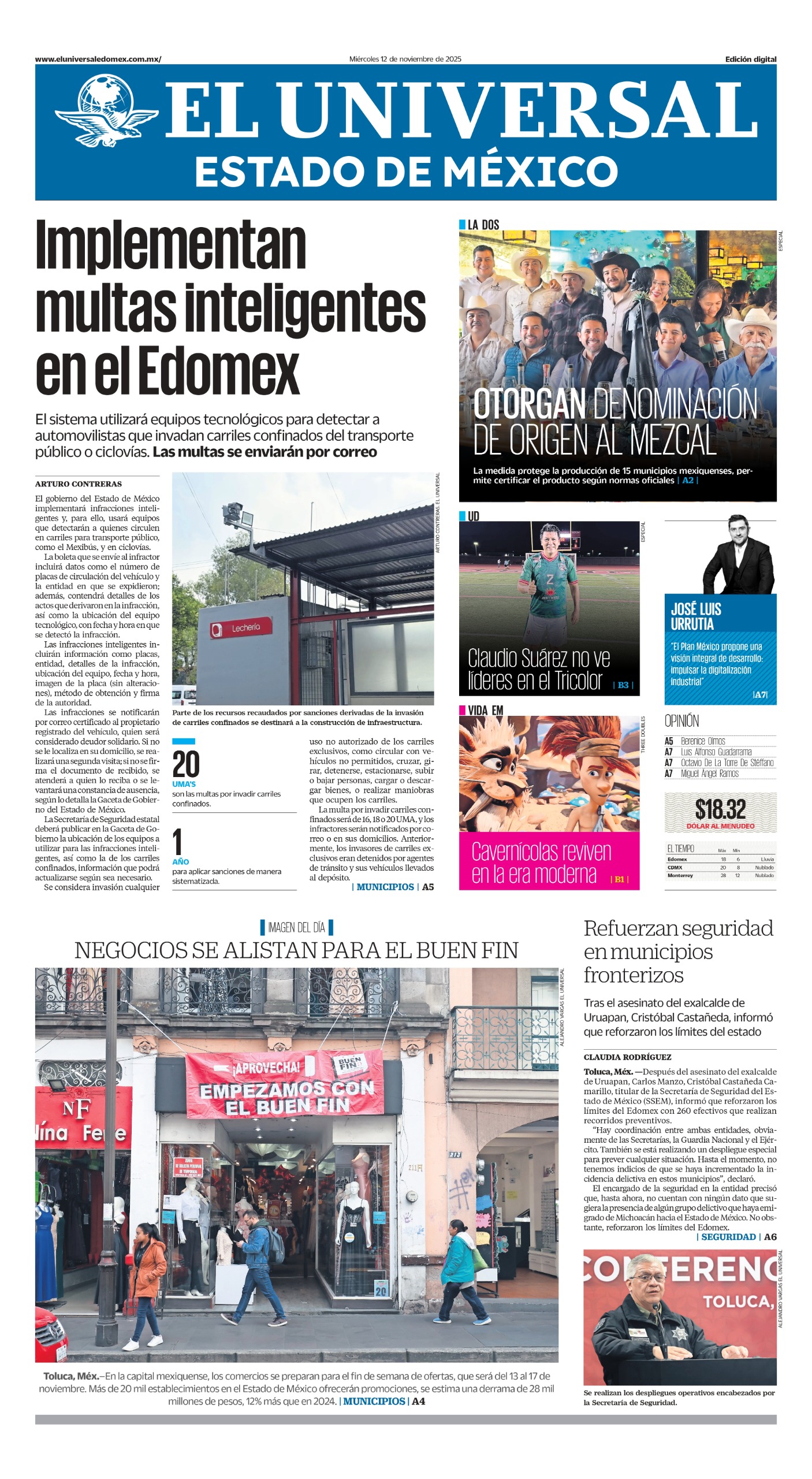 Portada del 12 de noviembre