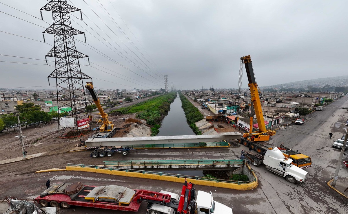 Avanza construcción del nuevo puente peatonal entre Nezahualcóyotl y Chimalhuacán