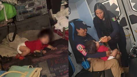 Rescatan a bebé encerrado en casa de cartón; padre salió a vender "fierro viejo" para comer