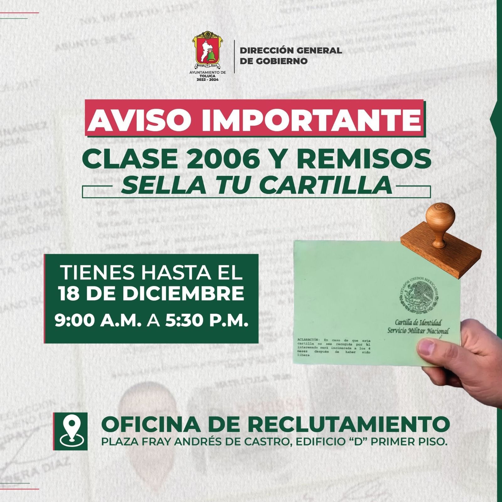 La Cartilla del Servicio Militar es un documento necesario para los hombres mayores de 18 años de edad / Foto Especial