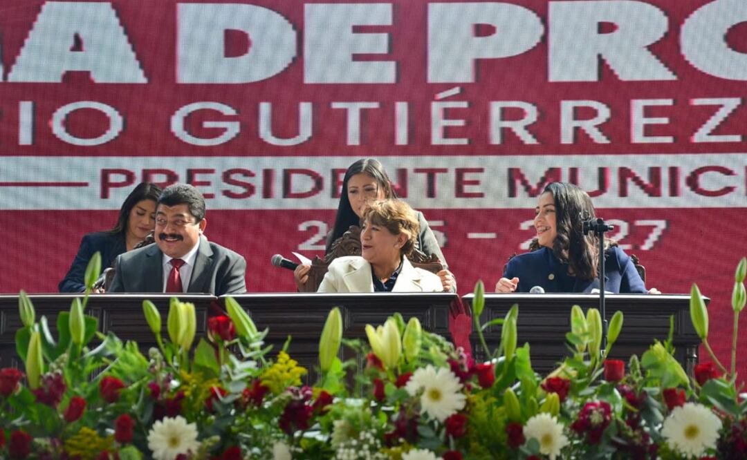 Delfina Gómez y Nazario Gutiérrez trabajan juntos por el futuro de Texcoco Foto: Especial