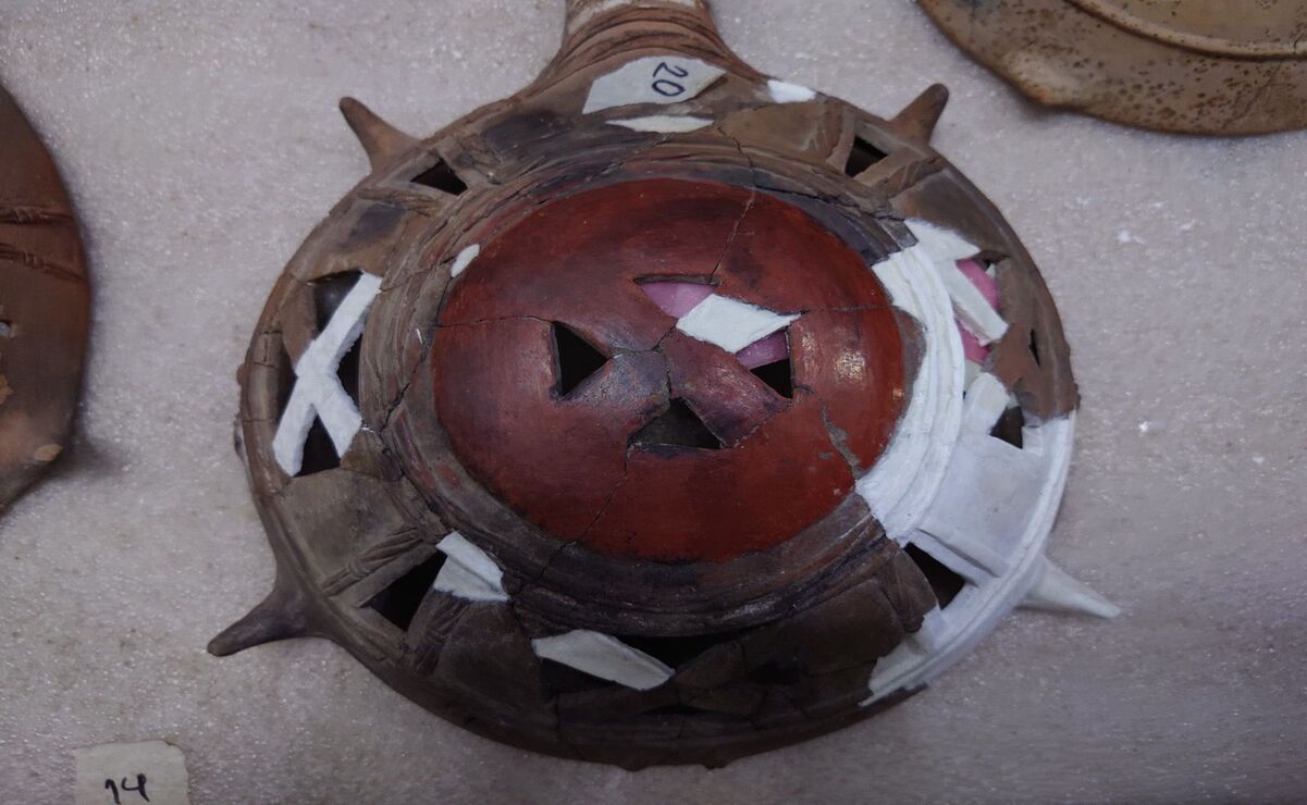 Las piezas fueron restauradas en su totalidad, después de ser descubiertas por un equipo de salvamento arqueológico del Centro INAH Estado de México / Foto: Especial