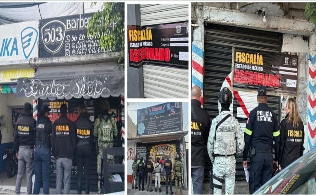 312 establecimientos tipo "barberías o estéticas", fueron aseguradas en 20 municipios del Estado de México. Foto: Especial