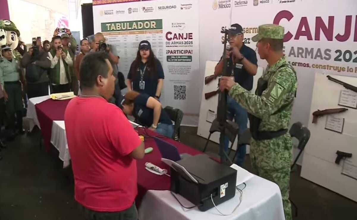 El Canje de Armas "Deja las Armas, Construye la Paz" se desarrollará en 49 municipios del Edomex, del 2 de junio al 27 de septiembre del 2025. Foto: Captura de pantalla
