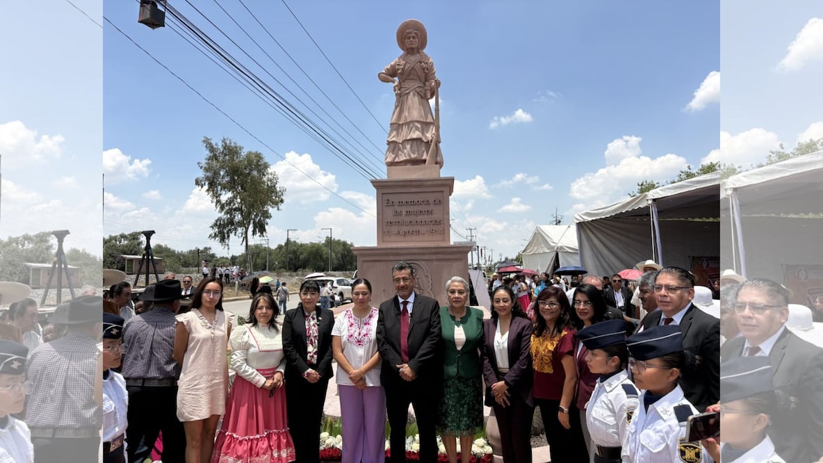 El gobierno de Teoloyucan develó un monumento dedicado a una Adelita para reconocer la participación de las mujeres en la Revolución Mexicana. Foto  Arturo Contreras / El Universal