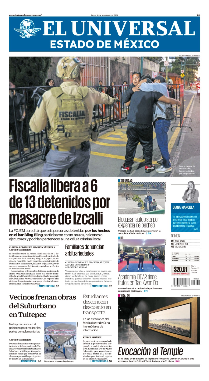 Portada Edomex 14 de noviembre