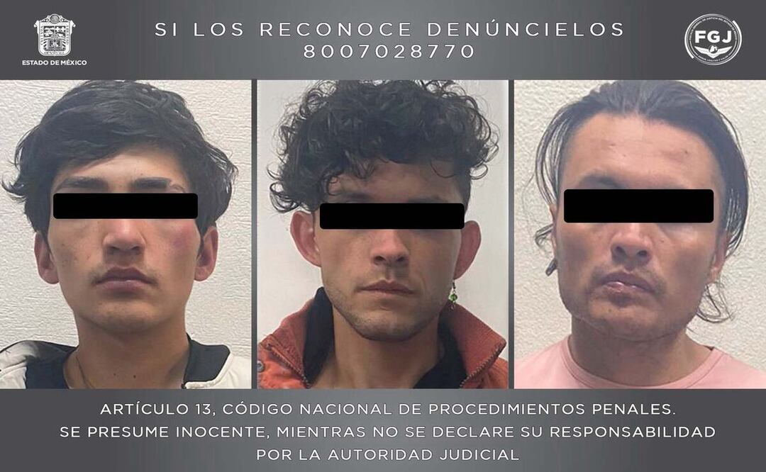 Cristian “N”, Cristian “N” “N” y Juan “N”, fueron arrestados por su probable participación en el delito de robo de vehículo en la modalidad de violencia Foto: Especial
