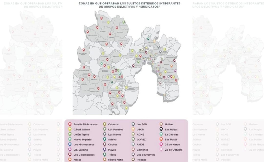 Entre los municipios donde opera el grupo delictivo se encuentra Atlacomulco, Jilotepec, Donato Guerra, Amanalco, Valle de Bravo, Zinacantepec, Almoloya de Juárez, Toluca, San Mateo Atenco, Tenancingo, Ixtapan de la Sal, Malinalco, Atizapán de Zaragoza, Chalco, Tlalmanalco, La Paz y Chimalhuacán. Foto. Especial