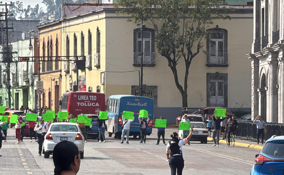 El centro de Toluca se ha convertido en escenario recurrente de bloqueos y manifestaciones. / Foto: Especial