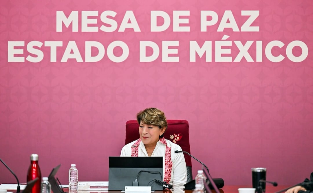La gobernadora Delfina Gómez encabeza la Mesa de Coordinación para la Construcción de la Paz en Toluca. Foto Especial